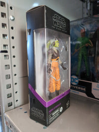 Hasbro Star Wars Black Series Hera Syndulla 6-inch action figure in pilot suit packaging on store shelf