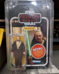 Qui-Gon Jinn Star Wars Retro Collection Action Figure in case by Kenner, new in box 3.75-inch scale collectible