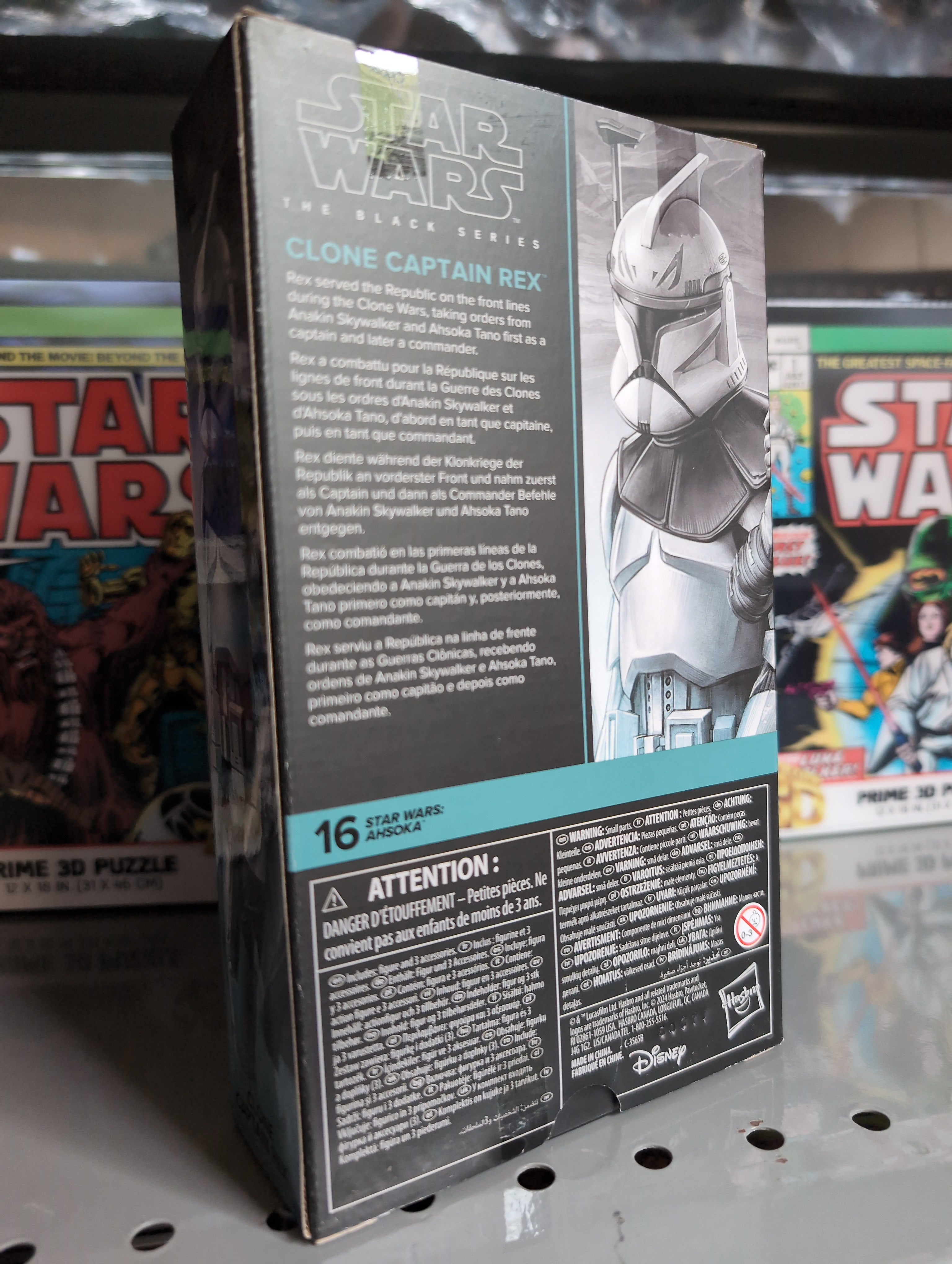 Hasbro Star Wars Black Series Clone Captain Rex Ahsoka 6-inch action figure packaging side view