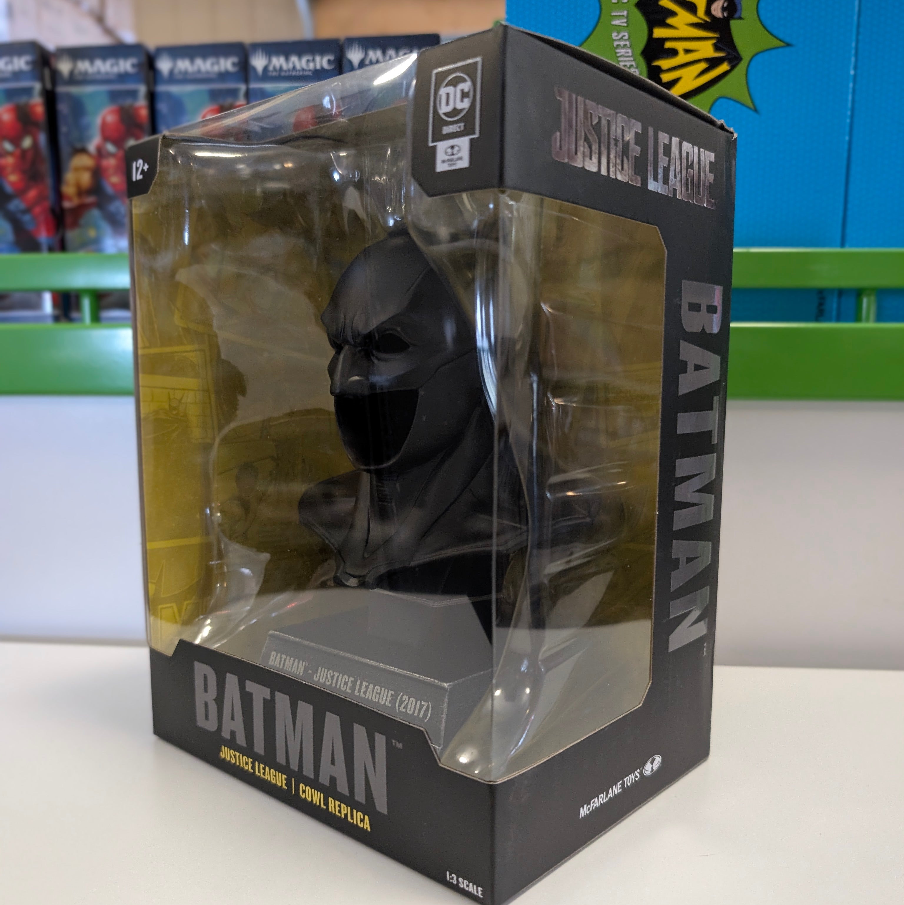 Hasbro DC Direct Justice League 2017 Batman cowl replica in 1:3 scale collectible display box
