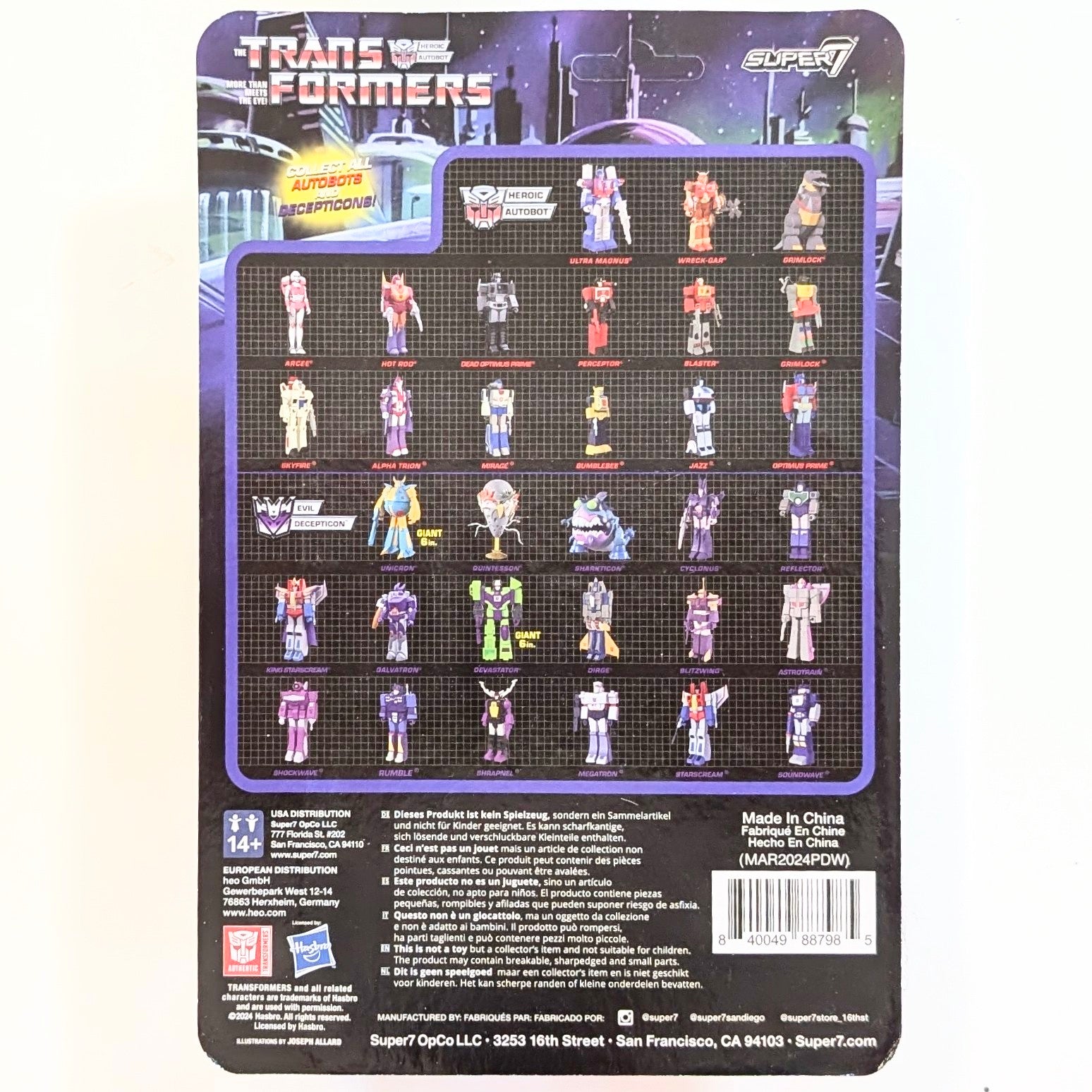 Grimlock Dinobot Transformer Action Figure Super7 3.75