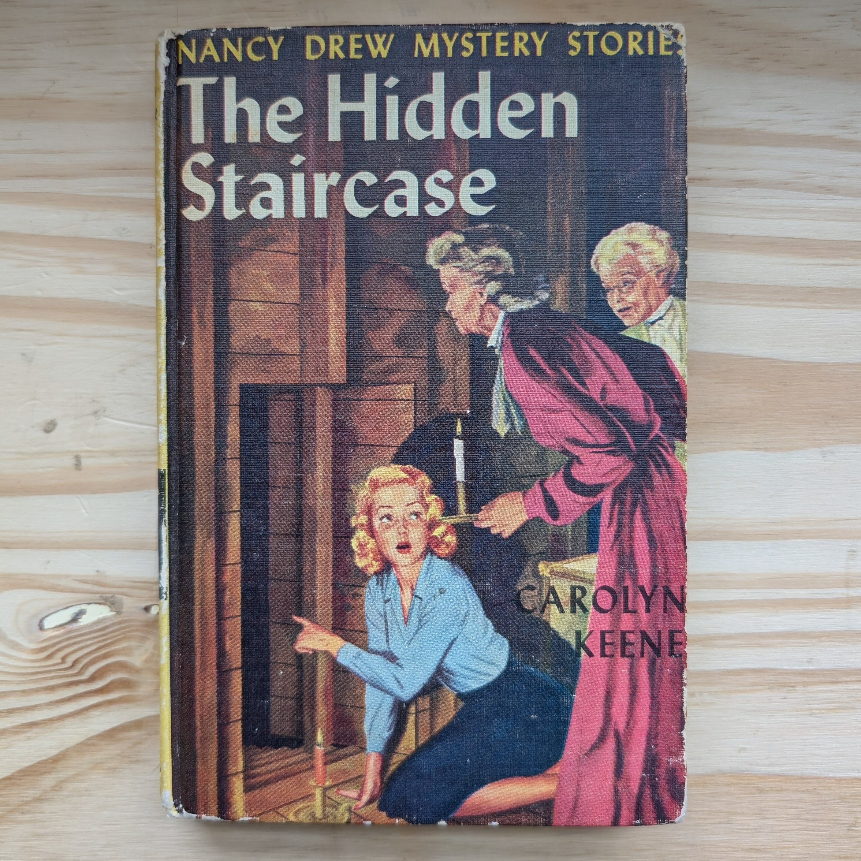 2 The Hidden Staircase Nancy Drew Mystery Books 1959 (blue endpages) by Grosset & Dunlp, Inc. vintage cover