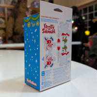 Super7 Frosty the Snowman ReAction candy box inspired 3.75 inch action figure packaging back with character art