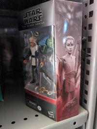 Hasbro Star Wars Black Series Omega Kamino action figure with energy bow and detailed medical uniform in packaging