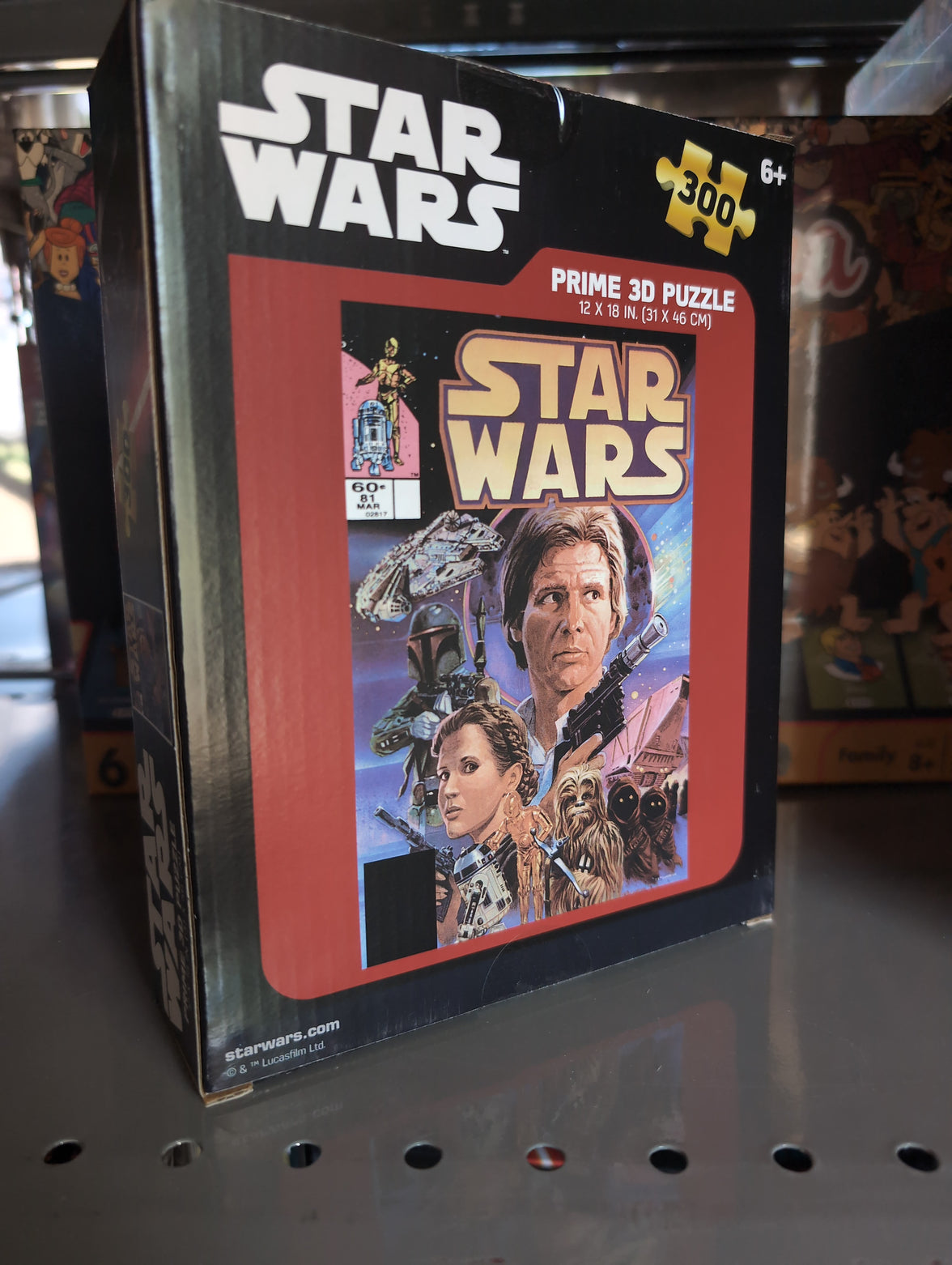 Star Wars 3D Lenticular Effect Puzzle 81 Jawas of Doom Prime 3d 300 Pieces by Prime 3d with vintage character art on box.