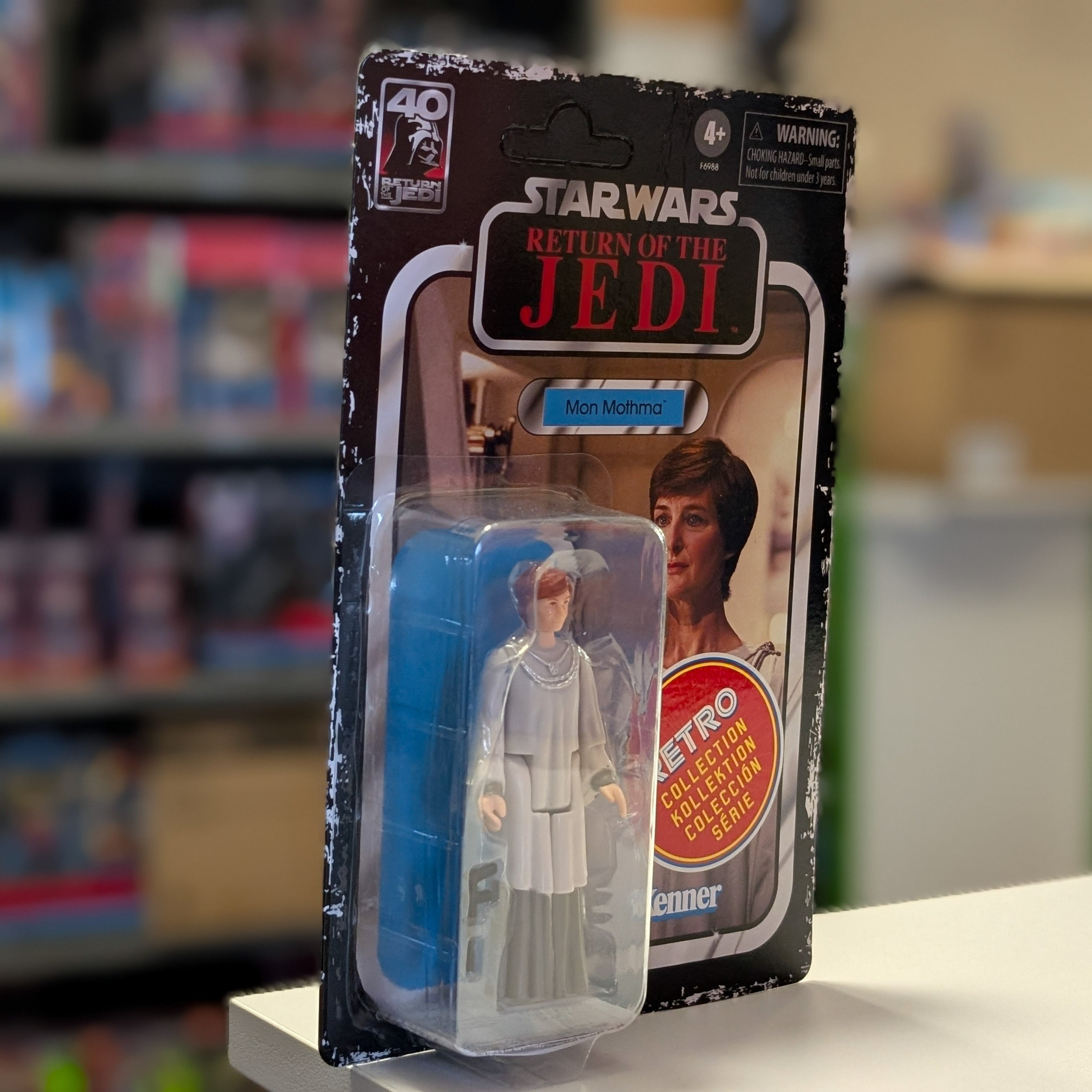 Kenner Star Wars Retro Collection Mon Mothma 3.75-inch figure in vintage Return of the Jedi carded packaging front view