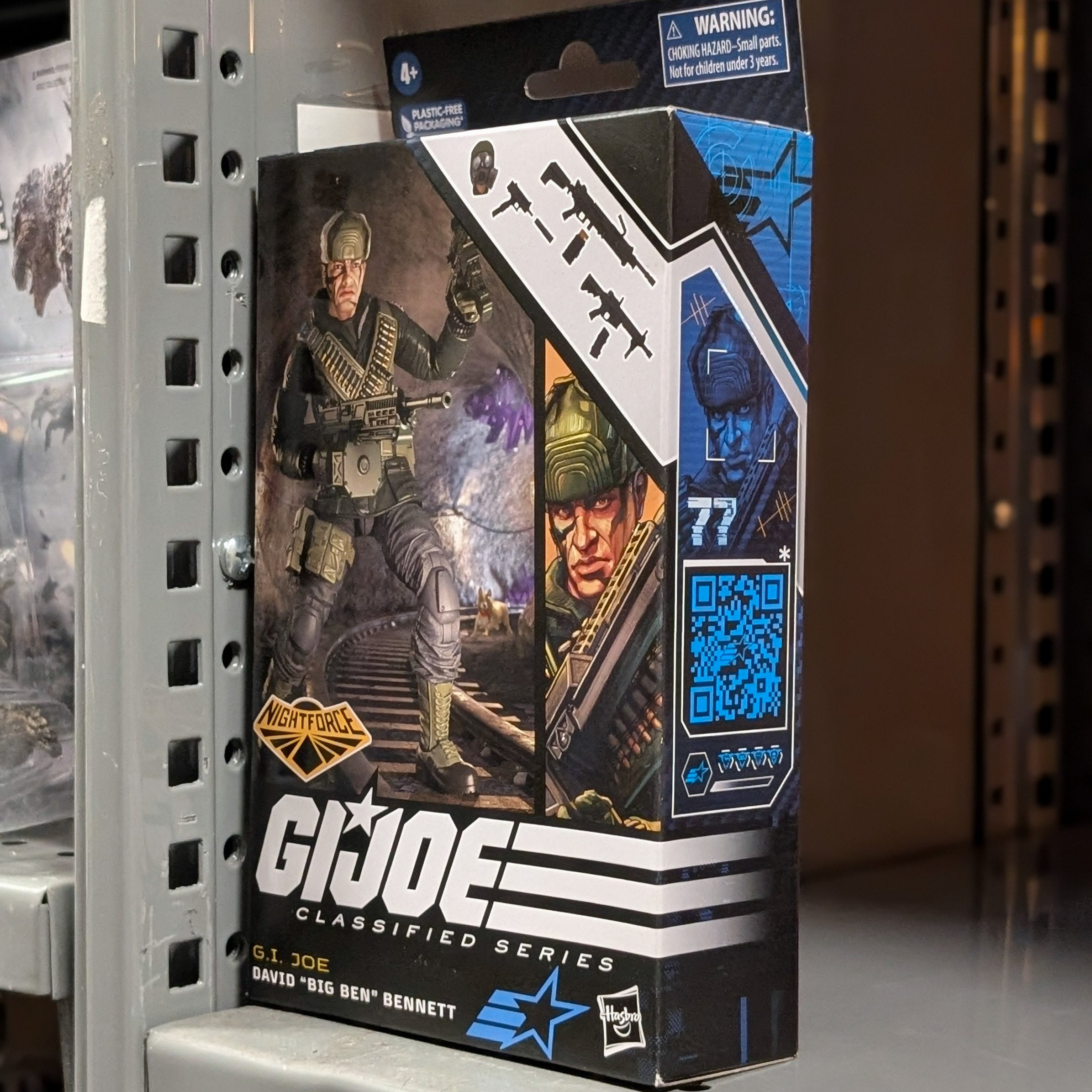 Hasbro G.I. Joe Classified Series David Big Ben Bennett Nightforce action figure packaging front with artwork and accessories shown