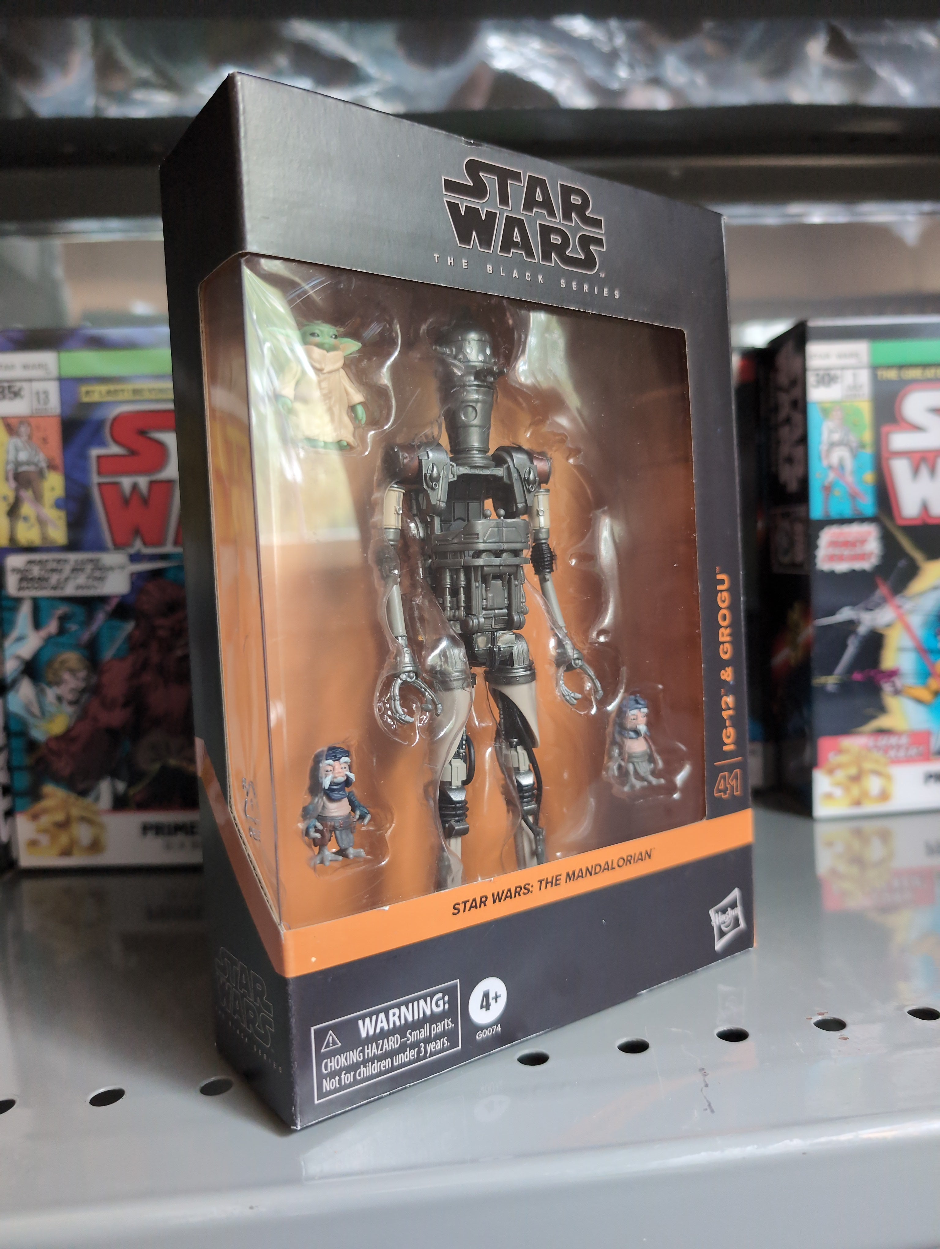 Star Wars Black Series IG-12 and Grogu 1:12 scale action figures by Hasbro in deluxe collector packaging
