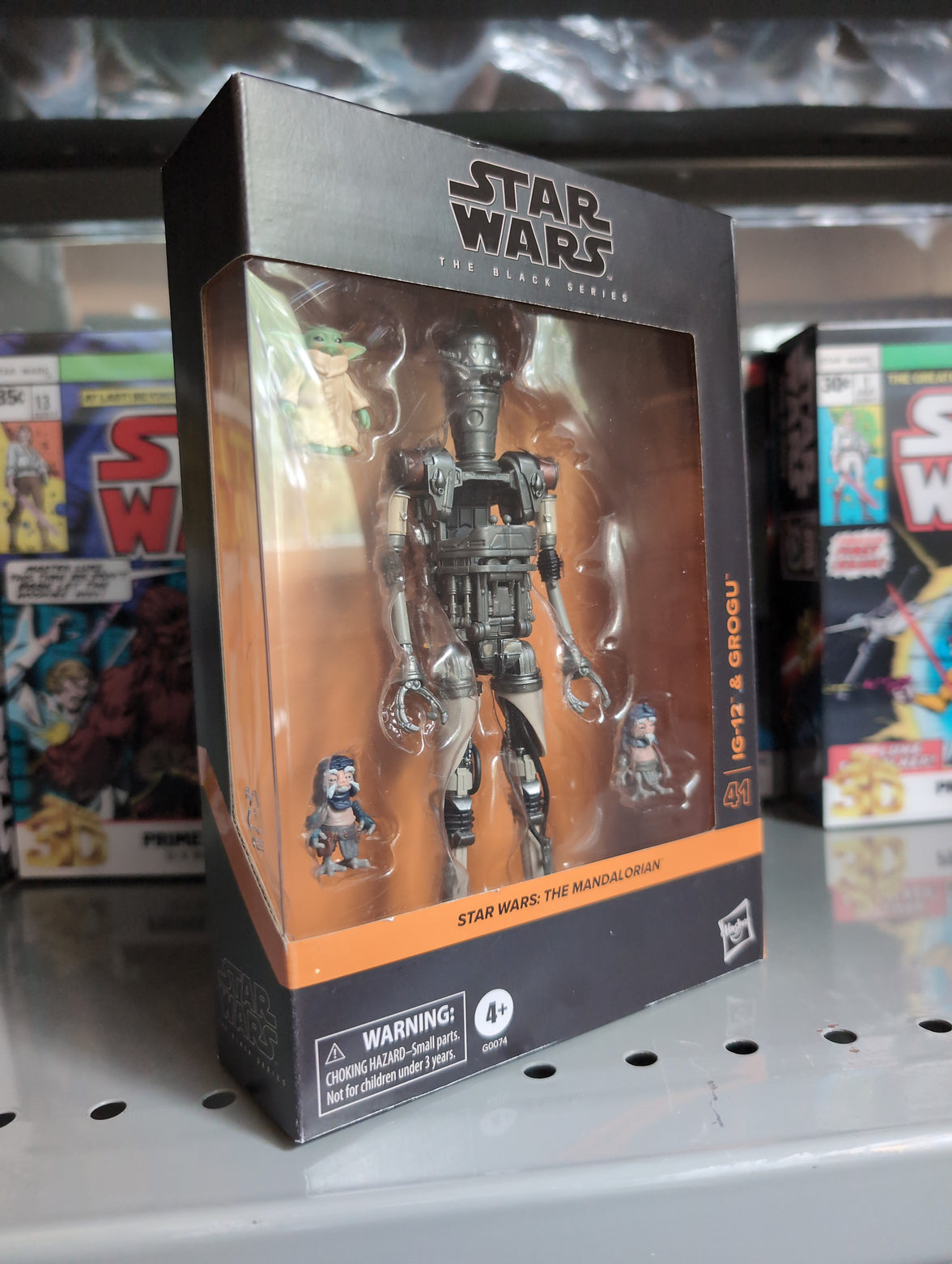 Star Wars Black Series IG-12 and Grogu 1:12 scale action figures by Hasbro in deluxe collector packaging