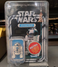 R2-D2 Star Wars Retro Collection Action Figure in case ANH by Kenner, vintage style collectible toy in sealed packaging
