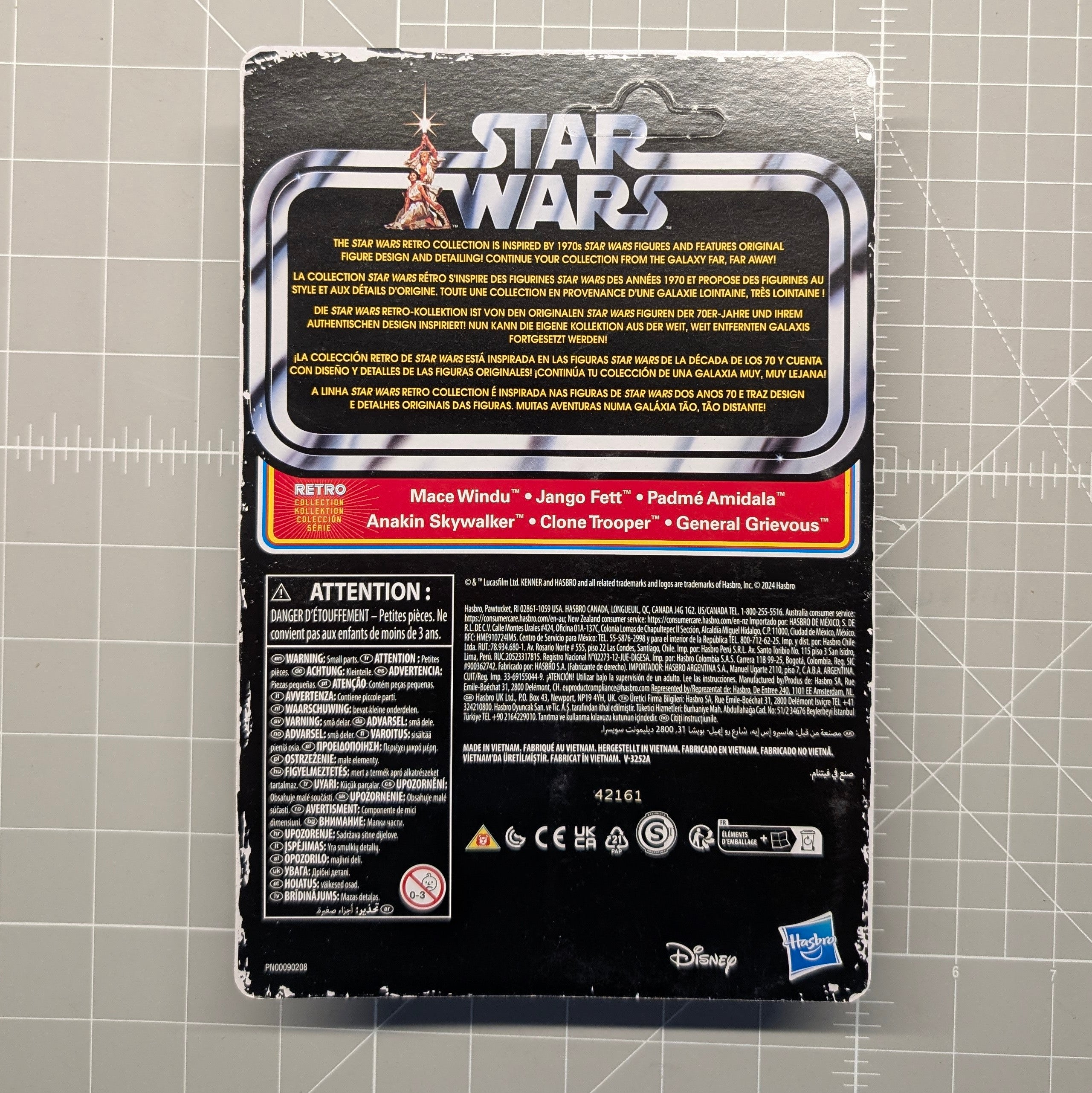 Anakin Skywalker Star Wars Retro Collection Action Figure 1:18 Scale ROTS Kenner packaging back