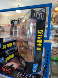 McFarlane Catwoman action figure from The New Batman Adventures in packaging on store shelf close-up angle