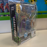 McFarlane DC Multiverse 7-inch Scarecrow Jokerized action figure with detailed costume and accessories in packaging side view