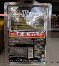 Sabine Wren Star Wars Retro Collection Action Figure incase Ahsoka Kenner new in box 3.75-inch scale collectible toy packaging back