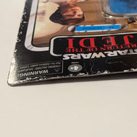 Kenner Star Wars Retro Collection Mon Mothma action figure card corner with wear and tear details visible