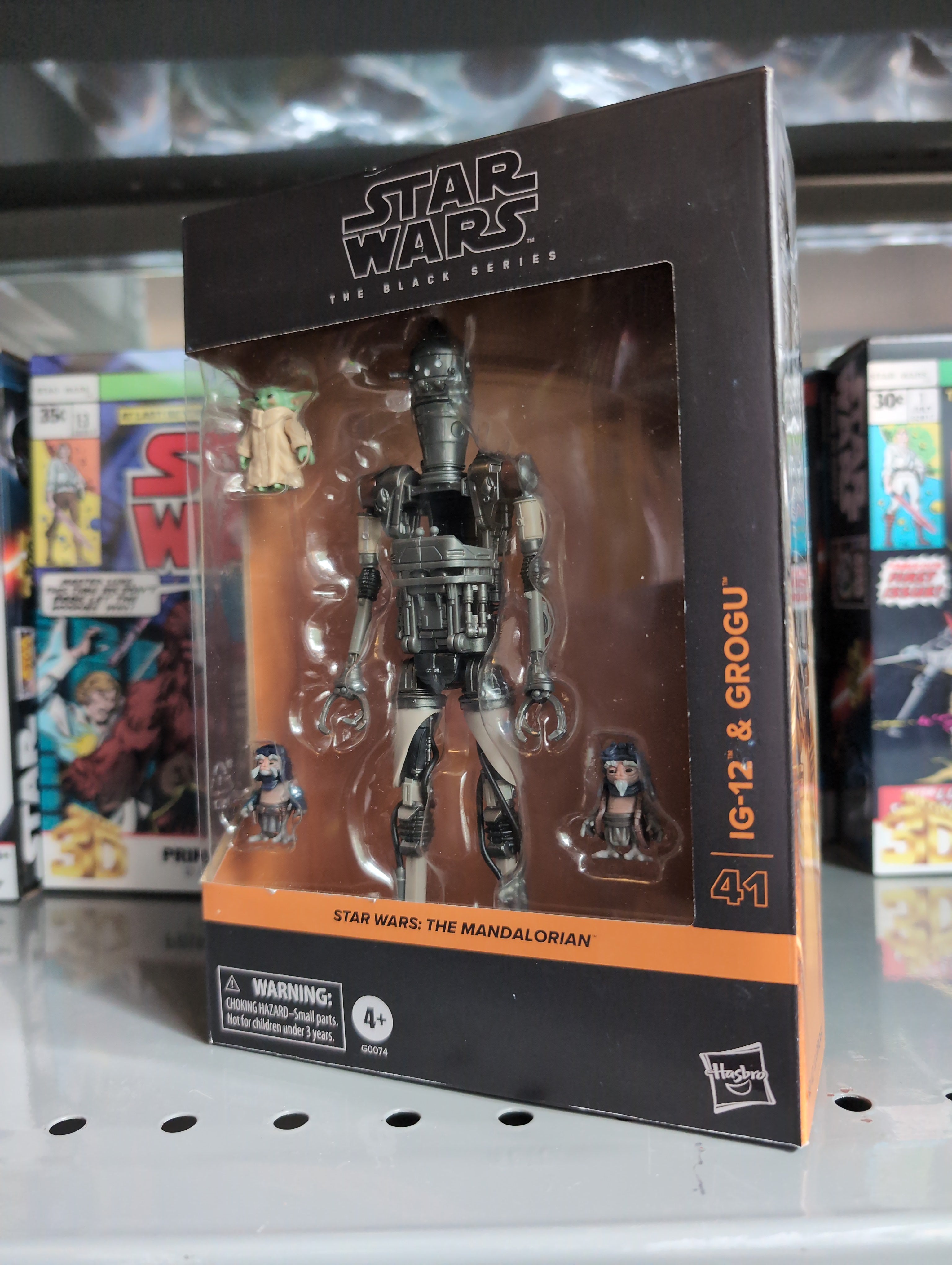 Hasbro Star Wars Black Series IG-12 and Grogu 1:12 scale action figure set in window display box