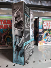 Hasbro Star Wars Black Series Clone Captain Rex action figure packaging with detailed artwork and product info.