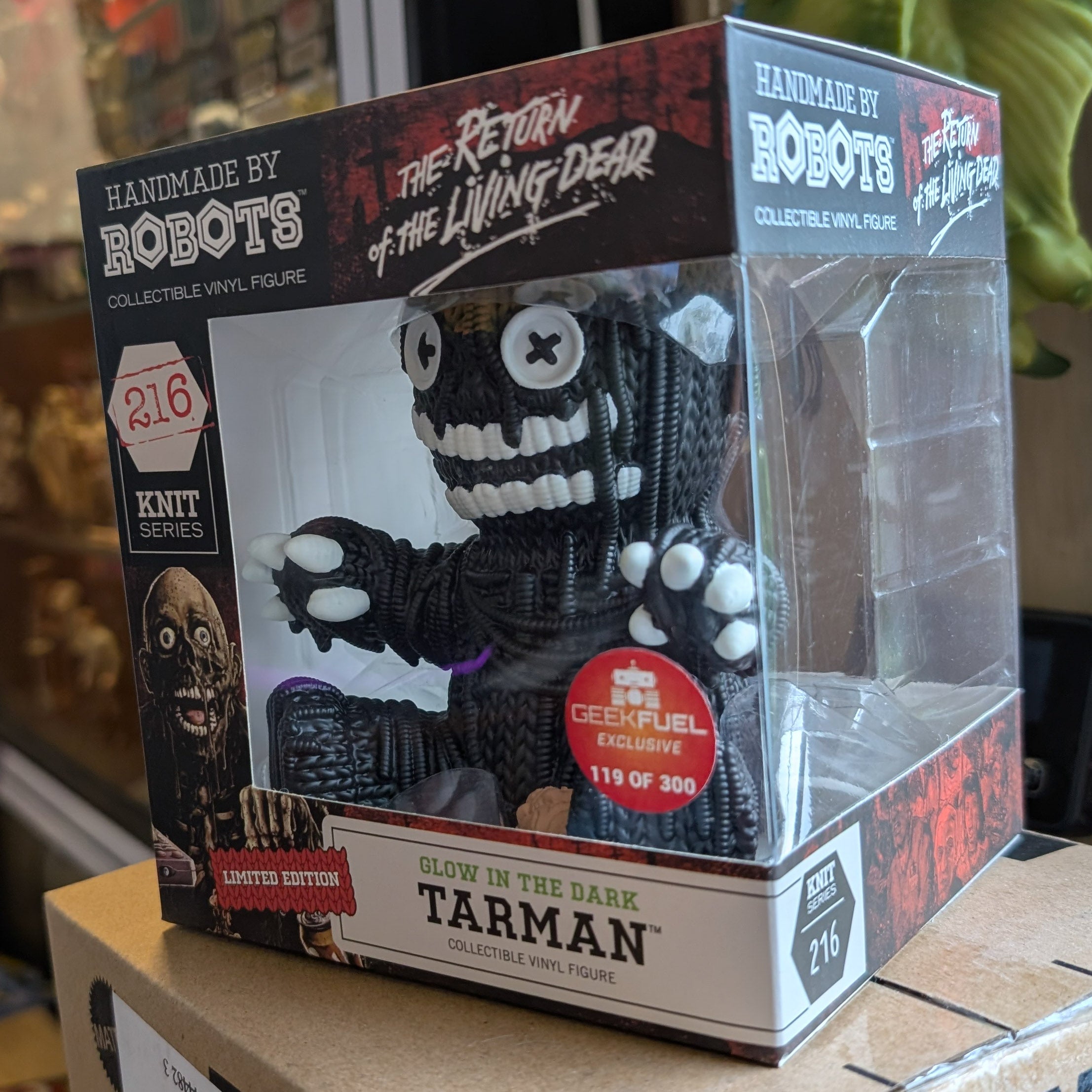 Tarman "Glow" Return of the Living Dead Vinyl Figure Handmade by Robots in knit style, new in box collectible figure
