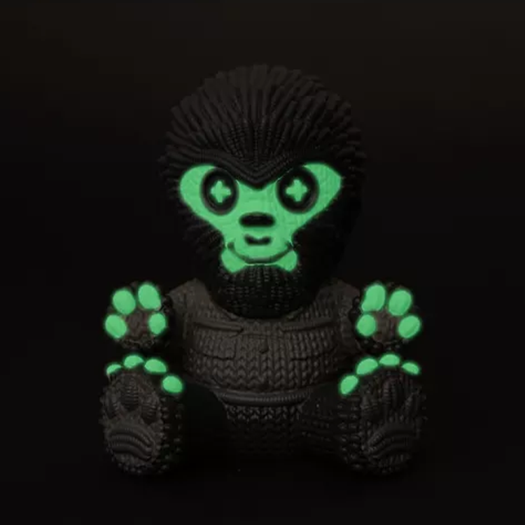 Wolf Man Glow in the Dark Vinyl Figure #248 by Handmade by Robots showing glowing green face and paws