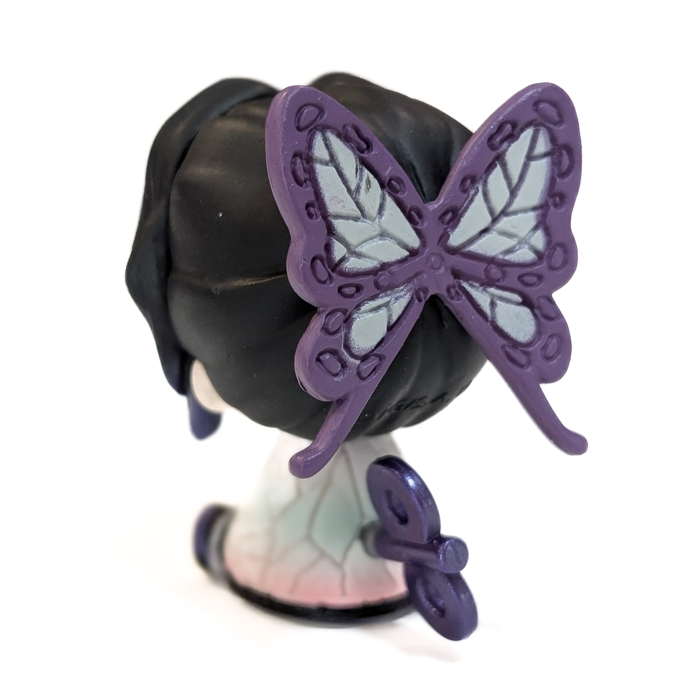 Demon Slayer Petatto Clockwork Mini Figures U-Pick Bushiroad Character Choice by Go Figment showing purple butterfly hair accessory and wind-up key