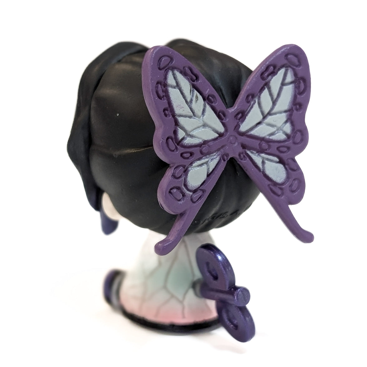 Demon Slayer Petatto Clockwork Mini Figures U-Pick Bushiroad Character Choice by Go Figment showing purple butterfly hair accessory and wind-up key