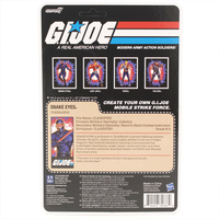 G.I. Joe Snake Eyes (America's 250th Anniversary) 3 3/4-Inch ReAction+ Figure by Super7 new in box with info card and classic packaging back