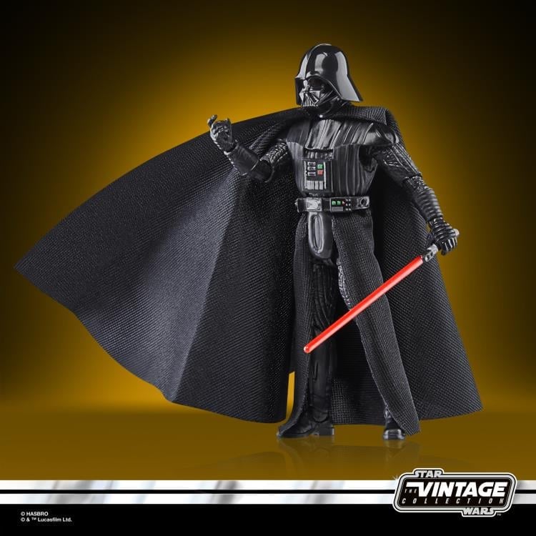 Darth Vader action figure from The Vintage Collection on a yellow background