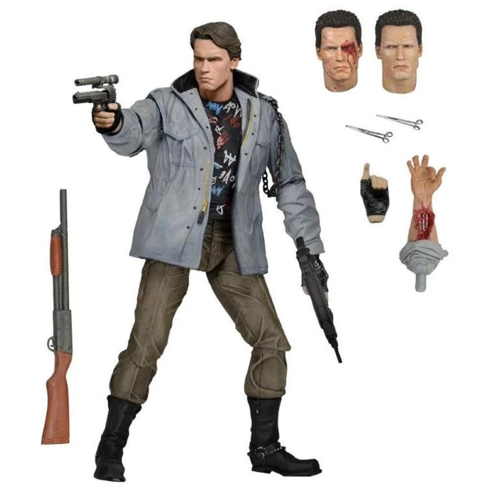 The Terminator T-800 Tech Noir Ultimate 7-Inch Scale Action Figure NECA with weapons and interchangeable heads by Neca